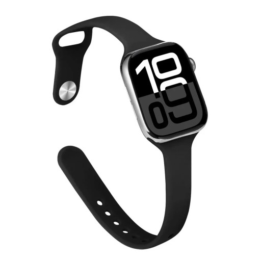Tynd silikonerem til Apple Watch 42 mm 44 mm 45 mm 46 mm 49 mm Let, åndbar, blød sportrem kompatibel med flere modeller