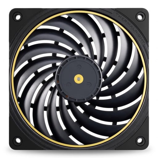Tynd ventilator til computer kabinet 120 x 120 x 15 mm TL-B12015 EXTREM med 4-pin stik sort med gyldent kant til kompakte PC'er