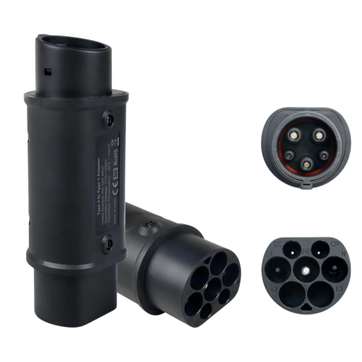 Type 2-ről Type 1-re átalakító adapter elektromos autók AC töltéséhez 7,2 kW 32 A 110 V-tól 250 V-ig Vízálló IP54 Fekete EV töltőadapter autókhoz