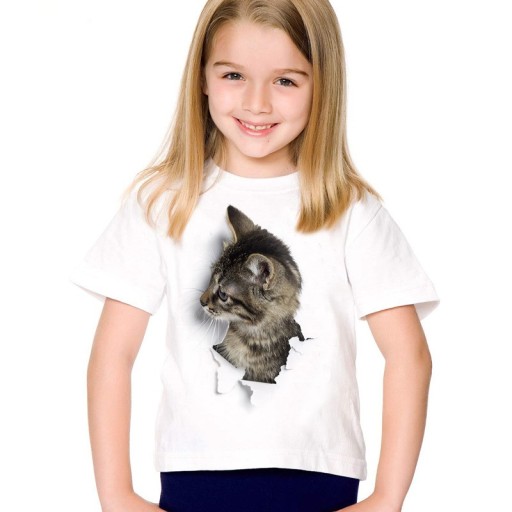 Tyttöjen 3D-kissa-t-paita J605