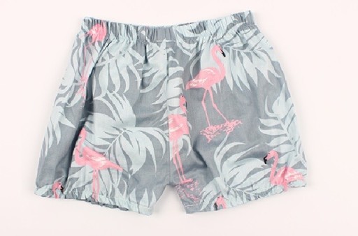 Tyttöjen flamingo-kuvioiset shortsit J2490