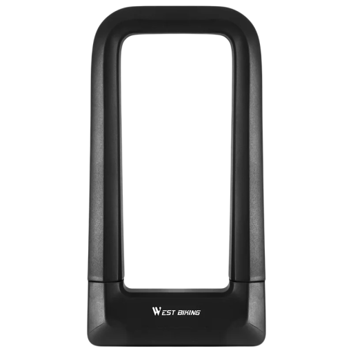 U zámek na kolo s dvojitým odemykáním 21 × 11 cm, šířka třmenu 7 cm, zamykací systém s klíčem, držák na rám kola