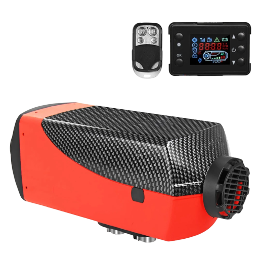 Uafhængig bilvarmer med LCD-afbryder 5 - 8 KW 12 V Bærbar bilvarmer med fjernbetjening Dieselvarmer til bil, lastbil, varevogn Luftvarmer med monteringstilbehør 38 x 13,5 x 13,5 cm