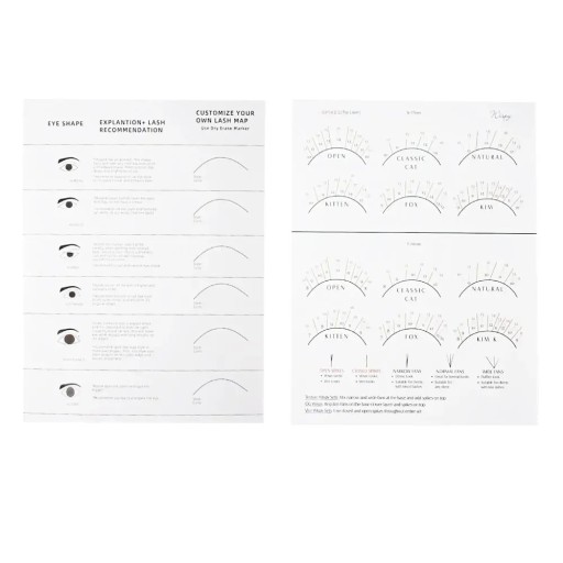 Übungstabelle zur Wimpernvermessung 26 x 21 cm Kosmetische Lernhilfe für Anfänger Trainingshilfe mit feinen Wimpern zum Schminken