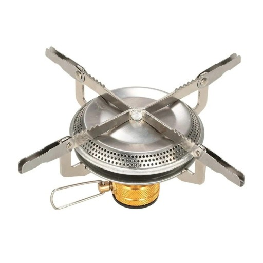 Udendørs camping gaskomfur 17,5x7,5 cm ultralet bærbar brænder med gasflaskeadapter udendørs madlavning vandreture camping