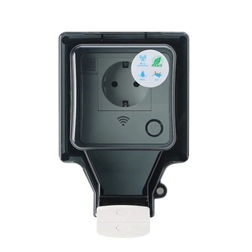 Udendørs WiFi stik EU med timer IP66 16A 110–250V vægmonteret ABS vandtæt smart stik til have og udendørs brug