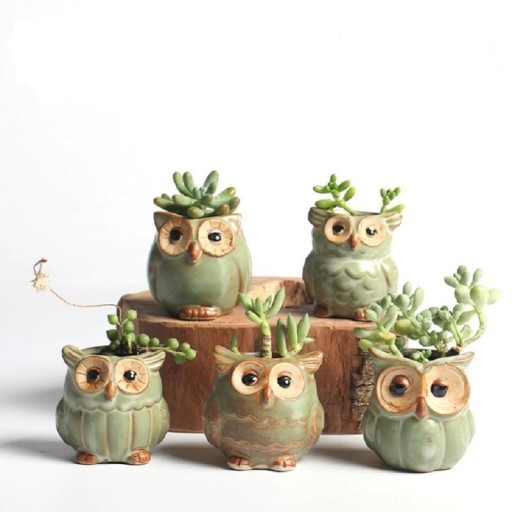 Ugleformede blomsterpotter sæt med 5