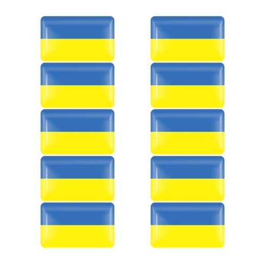 Ukrainas flagga klistermärke 10 st.