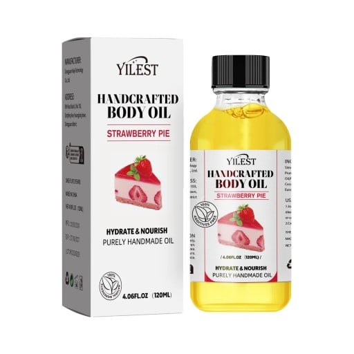 Ulei de corp cu aromă de tort de căpșuni hidratant handmade 120 ml ulei fabricat manual cu o aromă plăcută pentru îngrijirea zilnică a pielii corpului
