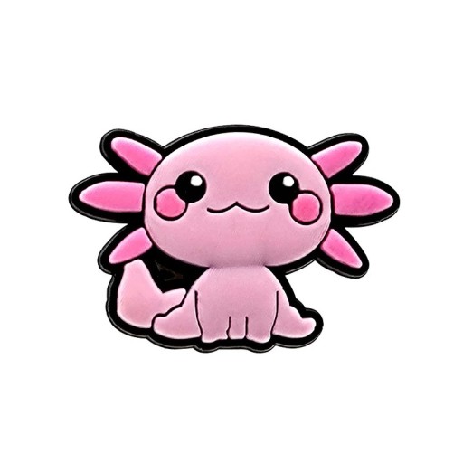 Ülő axolotl crocs dísz 2–3 cm PVC rózsaszín dísz a crocs cipőkhöz aranyos vízi motívum könnyű felhelyezés mindennapi használatra
