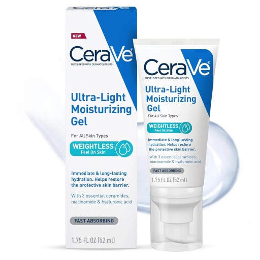 Ultralet fugtgivende gel til ansigtet 52 ml med 3 ceramider, niacinamid og hyaluronsyre til alle hudtyper og daglig pleje