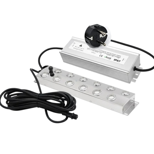 Ultrazvukový mlhovač s 12 hlavicemi 400 W Nejvyšší varianta řady Fogger Nerezová ocel a kabel 5 m Napájení 220 V Pro komerční instalace