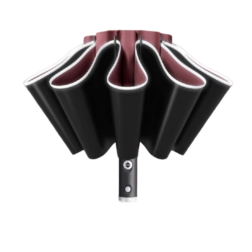 Umbrelă complet automată cu dungi reflectorizante