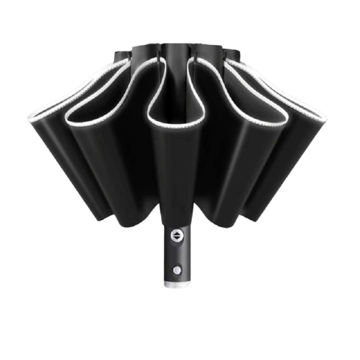 Umbrelă complet automată cu dungi reflectorizante