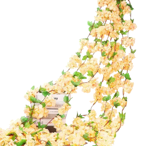 Umělá závěsná girlanda květinová převislá dekorace 230 cm vícebarevná na svatbu stěnu pergolu balkon terasu interiér