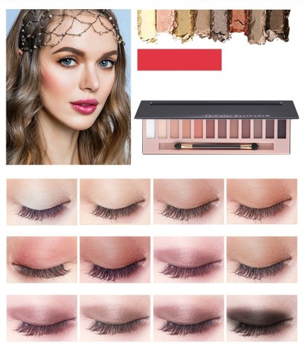 Una paleta de calidad de sombras de ojos mate y brillantes.