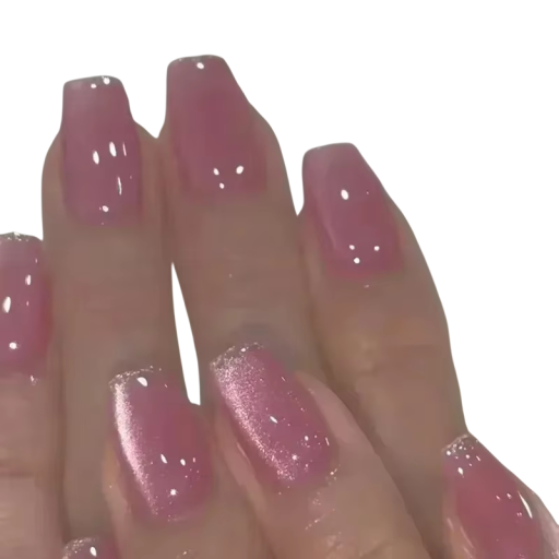 Unhas artificiais magnéticas especiais 24 pcs Formato quadrado Para manicure em casa Efeito visual marcante com reflexo variável