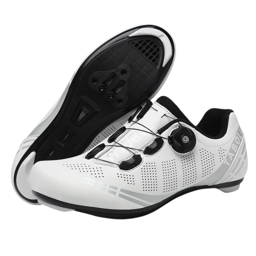 Unisex cyklistické boty s otočným zapínáním a perforací nylon lycra EVA pevná konstrukce pro silniční cyklistiku