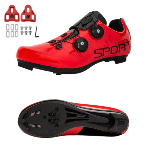 Unisex fietsschoenen met draaibare sluiting en band inclusief clips nylon PU leer EVA katoen voor weg- en sportfietsen