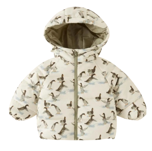 Unisex Kinder Winterjacke mit Enten Jacke mit Reißverschluss und Kapuze Warmer Mantel aus Polyesterfaser Wärmende Winterbekleidung für Jungen und Mädchen