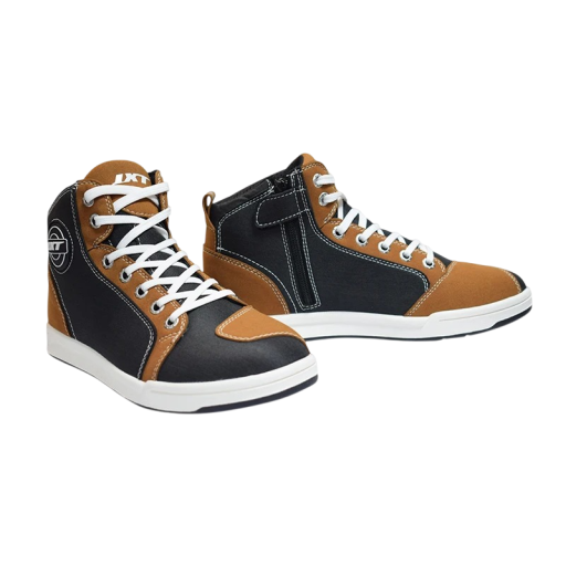 Unisex motocyklové boty kotníkové se zipem a šněrováním hnědé pryž tkanina umělá kůže pro jízdu na motocyklu