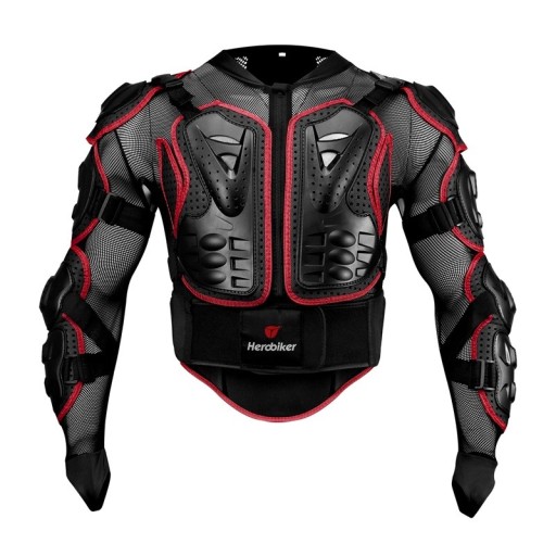 Unisex motorjack met volledige lichaamsbescherming, rug, borst, elleboog, schouderbeschermer, enduro motorcross, mesh, lycra, kunststof heupgordel