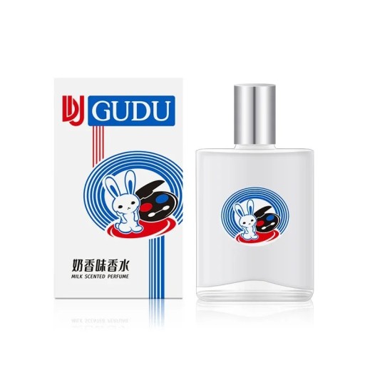Unisex parfume GUDU milk scented frisk let langvarig duft 30 ml parfume i spray hvid flakon med kaninmotiv til daglig brug