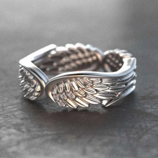 Unisex ring in de vorm van engelenvleugels van zinklegering Verstelbare maat Stijlvolle sieraden voor mannen en vrouwen Moderne vleugelring