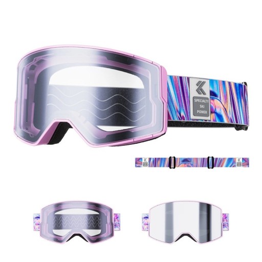 Unisex skibril 13 x 9,2 cm UV400 Dubbelglas Antifog Duurzame winterbril voor skiën, snowboarden en wintersportbescherming