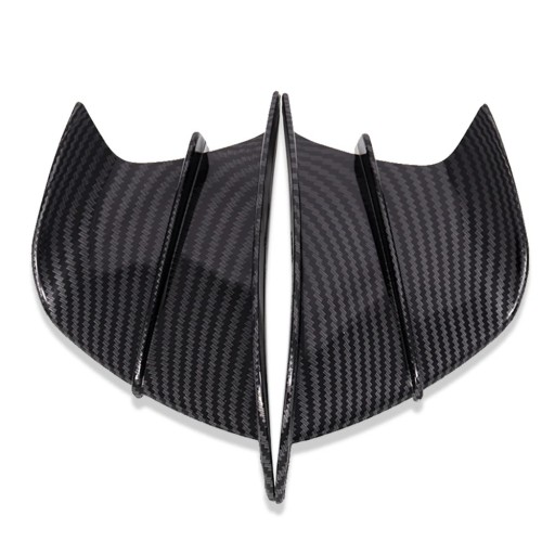 Universal Aerodynamic Wing for Motorcycle Fairing 17.7 x 9.5 cm Front Side Spoiler Made of Solid Carbon Imitation Material