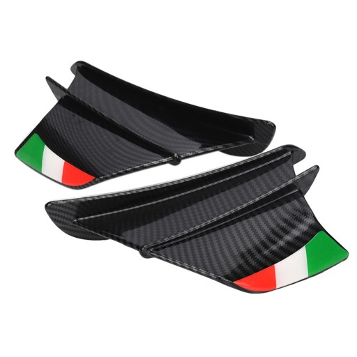 Universal Carbon Wings for Motorcycle 17.7 x 4.2 cm Aerodynamic Side Spoilers Self-Adhesive Mount Durable Plastic for Sporty Look