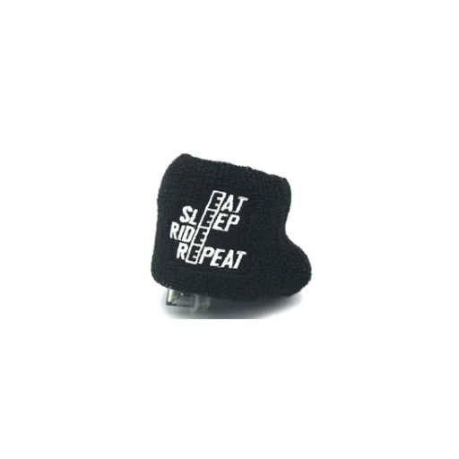 Universal Cotton Brake Fluid Reservoir Cover with the Inscription Eat Sleep Ride Repeat