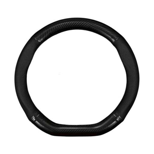 Universal D Shape Steering Wheel Cover 36x38 cm Microfiber Leather Non-Slip 3D Design Carbon Fibre Breathable Car Accessory Durable Cover