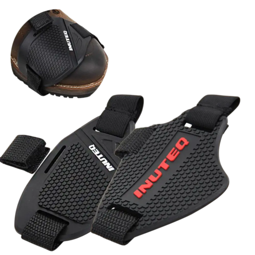 Universal skridsikker gummibeskytter til motorcykelstøvler 8,5x11,5 cm med elastisk strop 30 cm Gearskiftebeskyttelse
