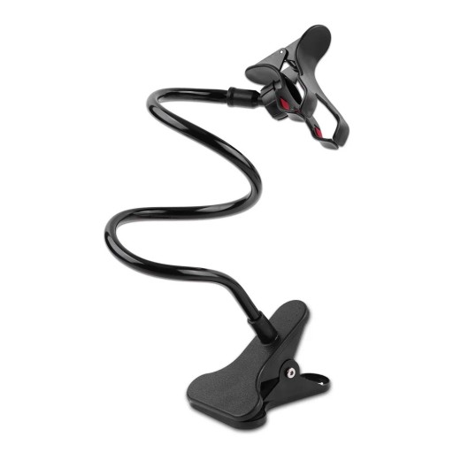 Universel fleksibel holder med klip 78 mm arm med justerbar vinkel og fast klemme til fastgørelse af slanger, rør eller tilbehør