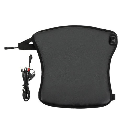Universele verwarmde motorzitting KEMITOUR 36 x 29,5 cm DC12V PU leer zwart met temperatuurregeling voor winterritten