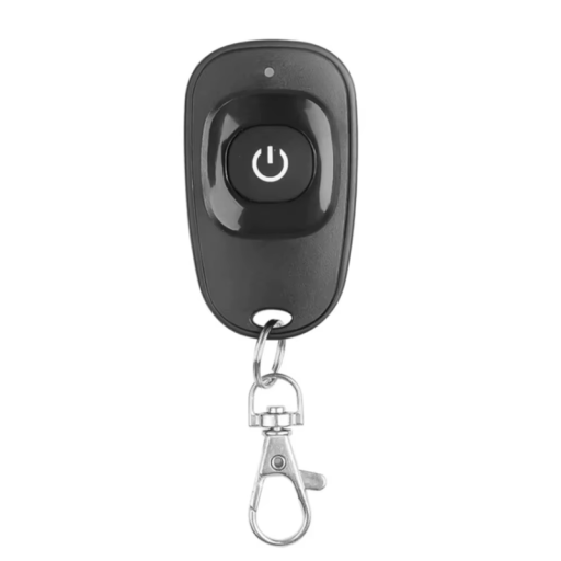 Universell trådlös fjärrkontroll 433 MHz med en knapp Räckvidd 100 m Inlärningskod 1527 6 x 3 cm 2x CR2016-batterier Bärbar kontroll