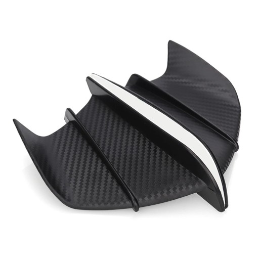 Universelle aerodynamiske vinger til motorcykelkåbe 17,7 x 9,5 cm mat sort med karbonmønster side spoilere selvklæbende montering