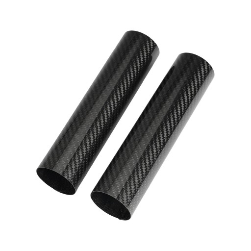 Universelle carbonforgafler til motorcykler 225 mm sorte blanke med carbonmønster par beskyttelseskapper i hård plast