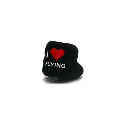 Universeller Baumwollüberzug für den Bremsflüssigkeitsbehälter mit dem Aufdruck Ich liebe das Fliegen