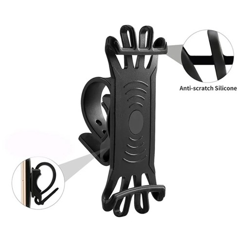Universeller Silikonhalter für Telefone am Fahrrad, Motorrad oder Kinderwagen, 360° drehbarer Halter für Lenker für GPS und mobile Navigation
