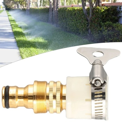Universeller Wasserhahnadapter für Schlauch mit Schnellverschluss bis 22 mm Aluminium und Kupfer weiß-gold für Garten und Wasserhahn