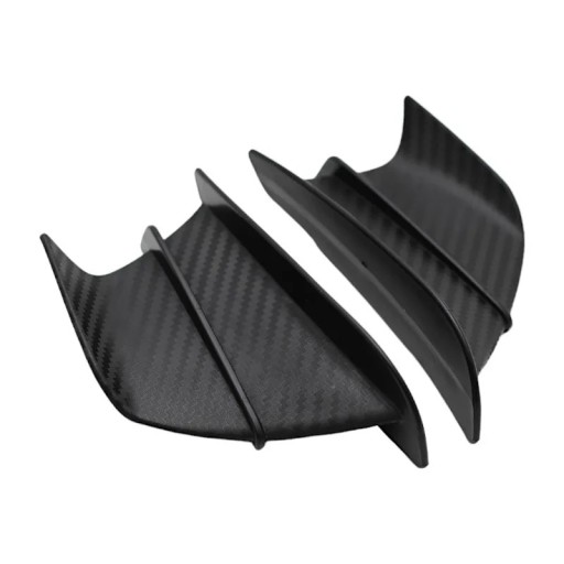 Univerzální aerodynamická křidélka pro motocykl ABS spoiler 175x100 mm samolepicí design matný karbonový vzhled