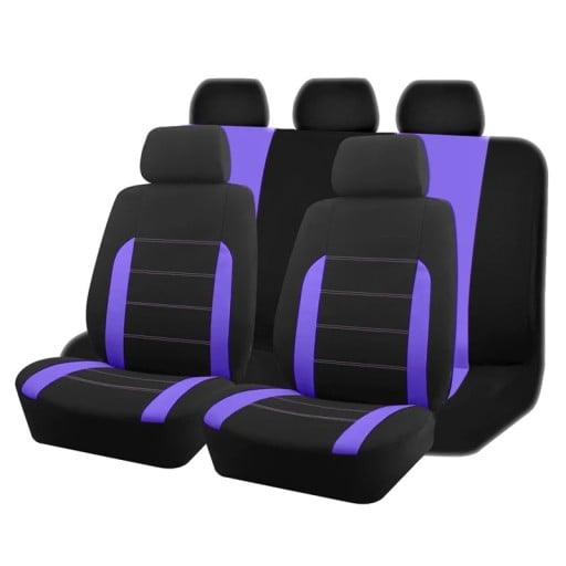 Univerzální autopotahy na autosedačky 5 sedadel Ochranné potahy na přední a zadní sedačky Sada autopotahů s potahy na opěrky Polyester Snadná