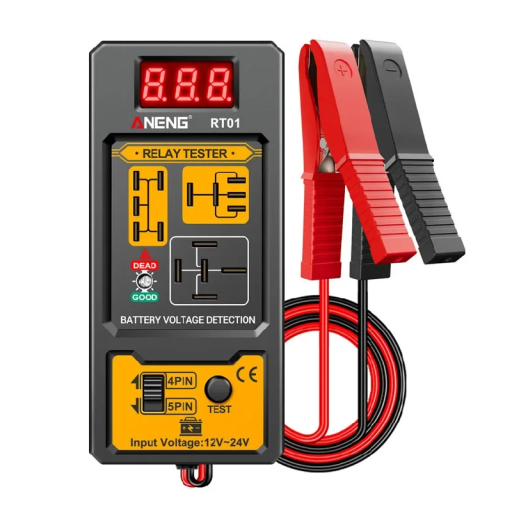 Univerzální tester automobilových relé a autobaterií 12V 24V s LED kontrolkou pro 4pinové a 5pinové relé Diagnostický nástroj