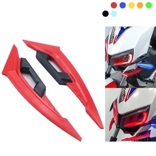 Uniwersalne kolorowe aerodynamiczne boczne spoilery na motocykl 1 para przednich owiewek tuning dekoracja