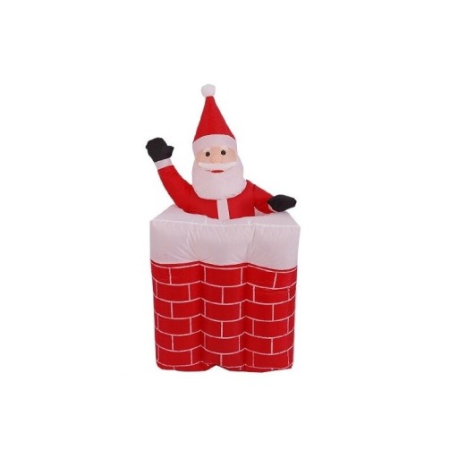 Uppblåsbar jultomte i skorstenen