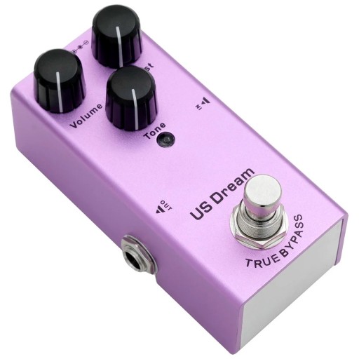US Dream Guitar Effect Pedal Purple Metal Body Powerful Distortion Effect True Bypass Professional Guitar Pedal for Clean and Strong Sound