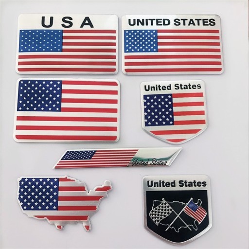 USA flag bilklistermærke