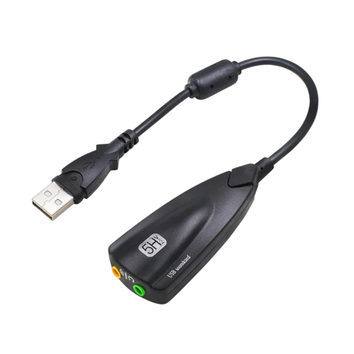 USB 2.0 External Sound Card 29 cm Plug and Play Adapter with Headphone and Microphone Port Audio Interface for PC and Laptop